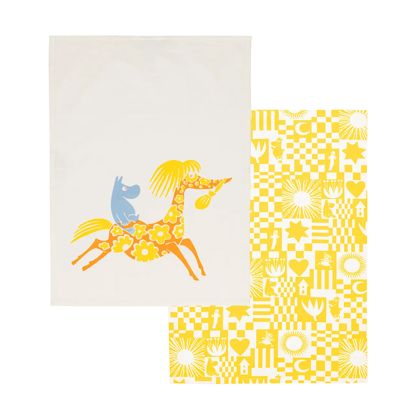 ムーミン キッチン キッチンタオル 50x70cm 2枚セット パーティー イエロー